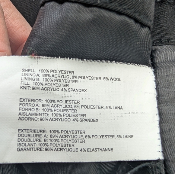 Nautica Women's Black Hooded Full Zip Fleece Lined Coat Size Large - Picture 8 of 8